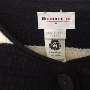 Rodier of Paris Woman's Black / Cream Jacket
